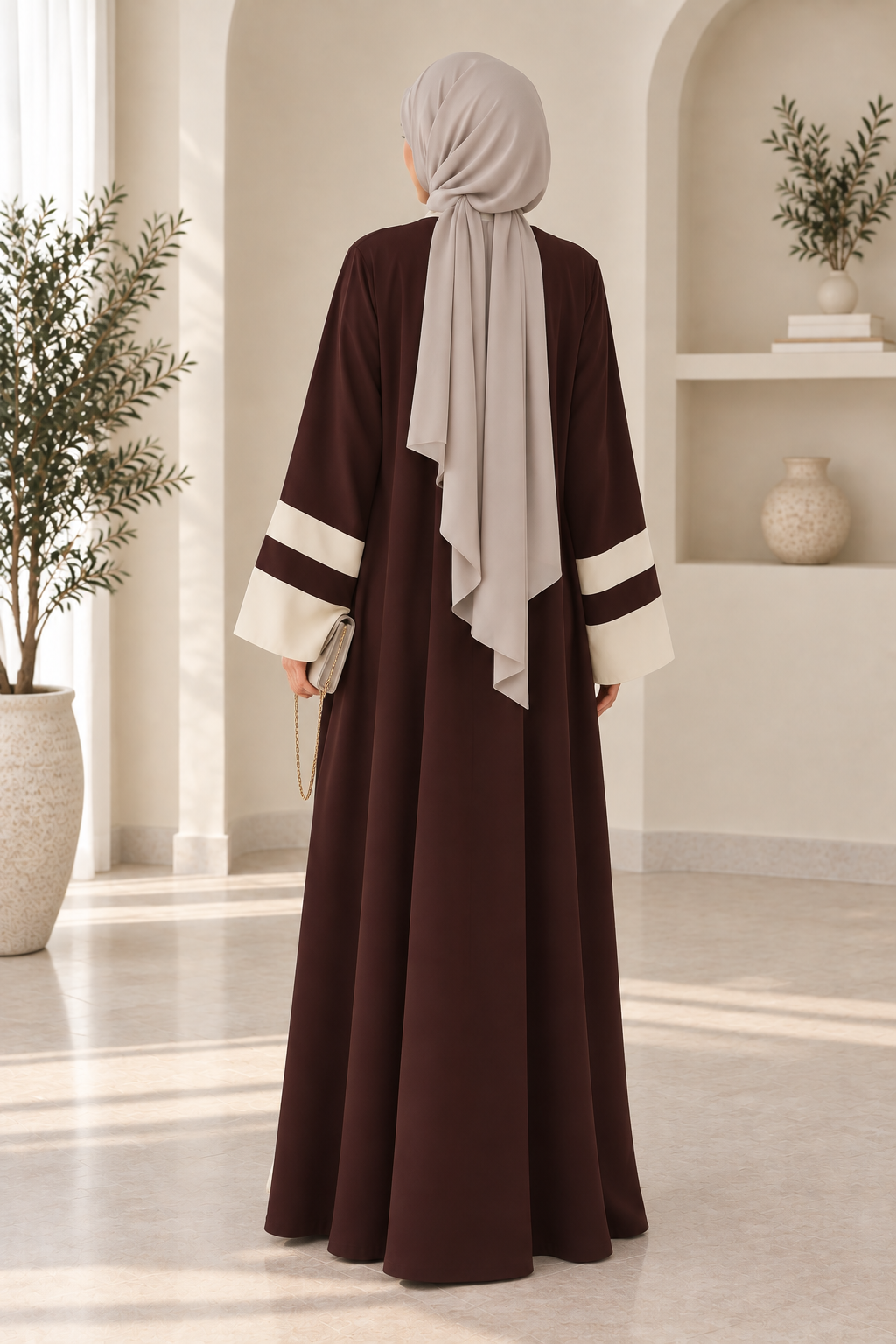 Abaya Bicolore Chocolat & Ivoire